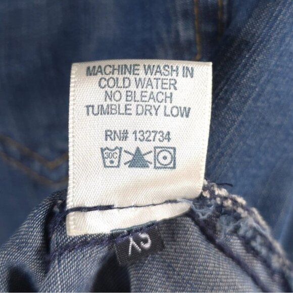 Anthropologie CLOTH & STONE Button Down Shirt SPLIT BACK Hi Lo Roll‎ Tab Size XS - Picture 12 of 13